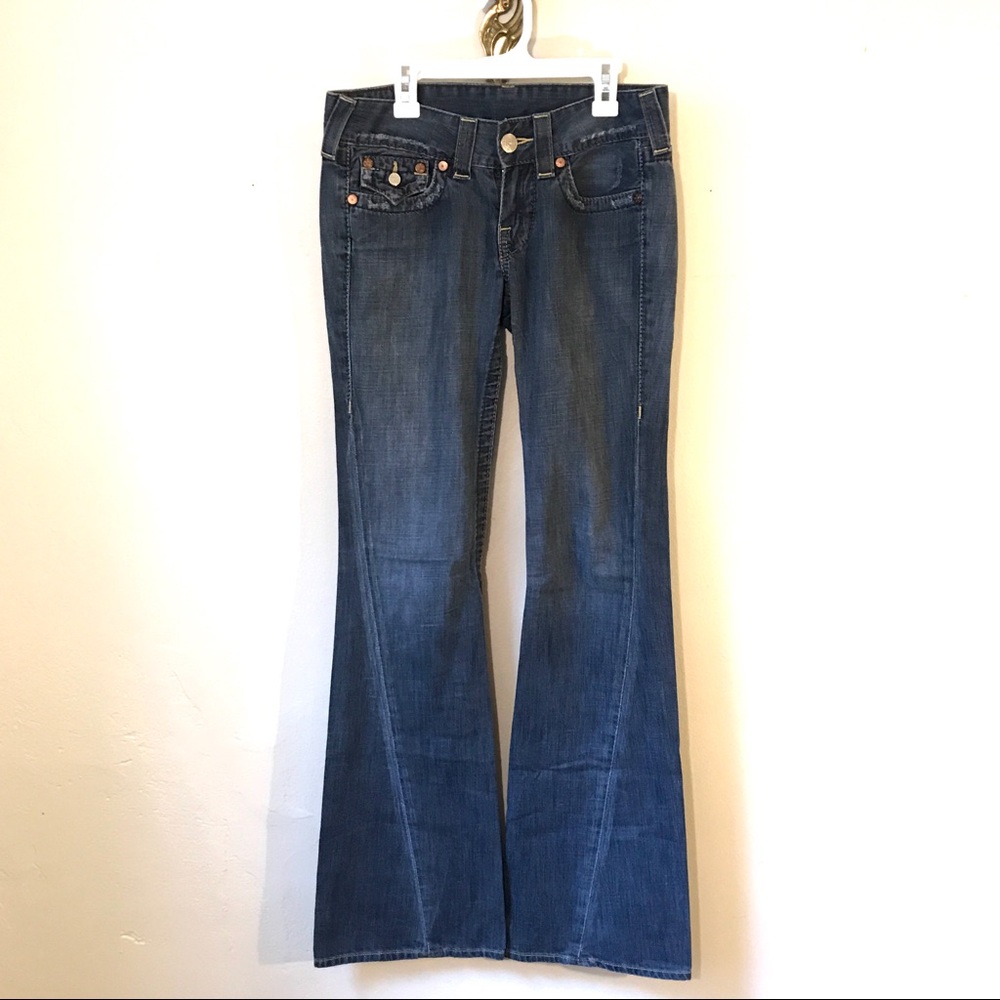 TRUE RELIGION | “World Tour” JEANS - Low-rise/Flare -WOMENS SIZE: 26 - RN#108474